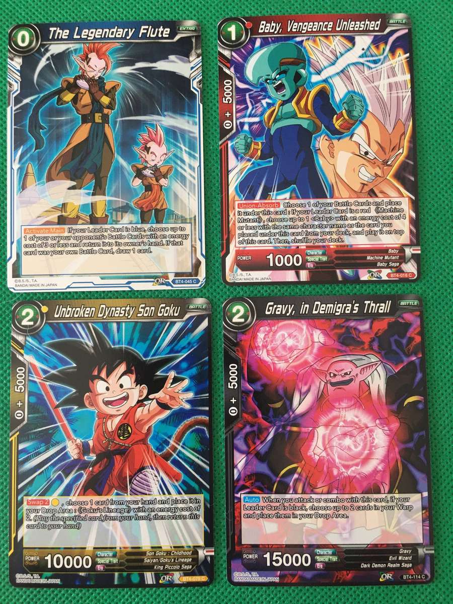 DRAGONBALL Z TRADING CARDS -  LOT OF 4