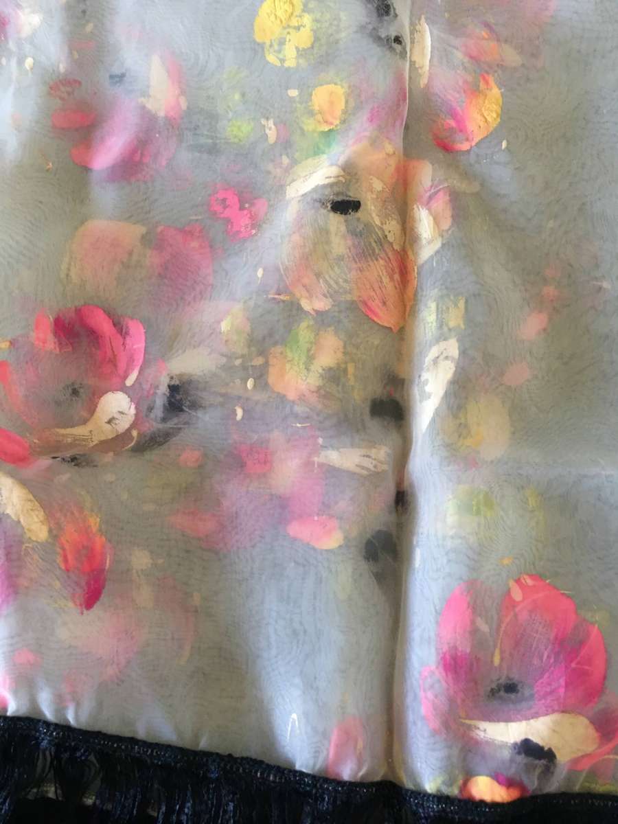 VINTAGE HAND PAINTED SCARF
