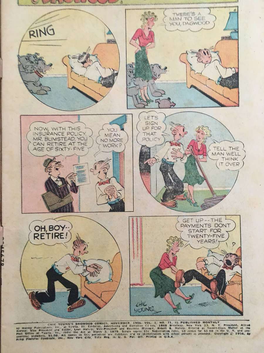 VINTAGE COMIC - HARVEY COMICS - DAGWOOD - VOL. 1 -NO. 71  - 1956