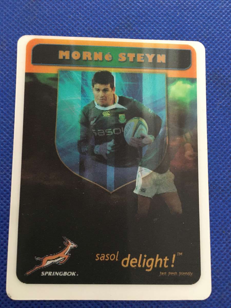 SASOL SPRINGBOK RUGBY 3D HOLOGRAPHIC  CARD - MORNE STEYN