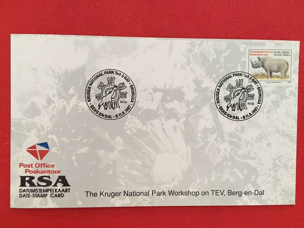 SOUTH AFRICA - DATE-STAMP CARD - THE KRUGER NATIONAL PARK WORKSHOP ON TEV