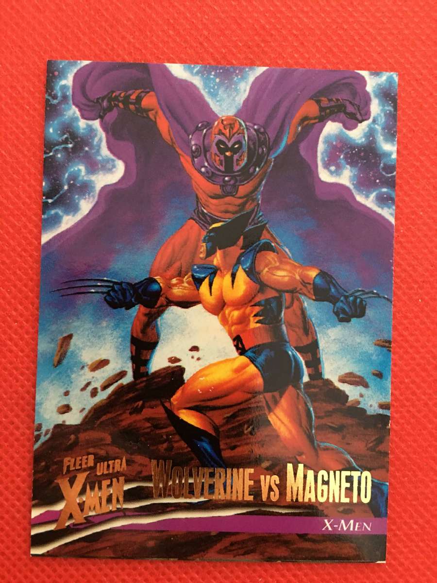 DC / MARVEL FLEER ULTRA  - X-MEN - TRADING CARD - WOLVERINE VS MAGNETO