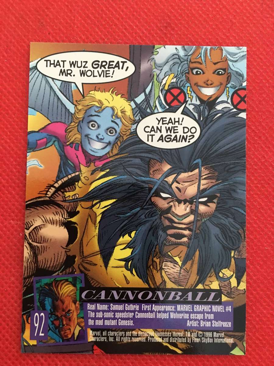 DC / MARVEL FLEER ULTRA X- MEN - TRADING CARD - CANNONBALL