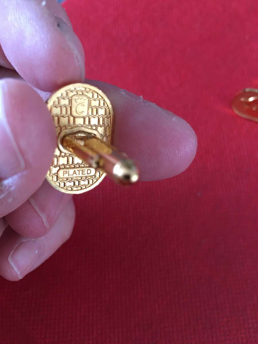 LOVELY GOLD PLATED CUFF LINKS IN BAG