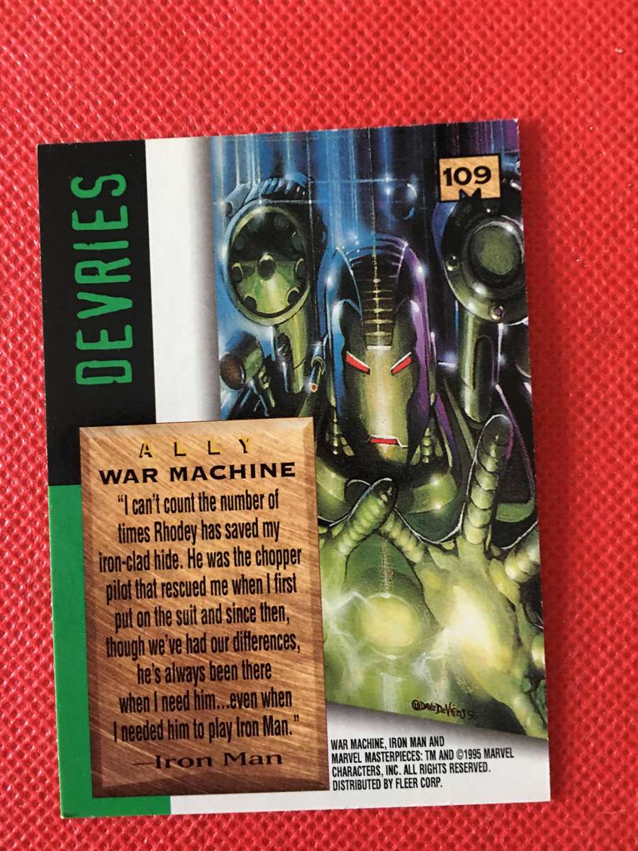 MARVEL MASTERPIECES  TRADING CARD / DC - WAR MACHINE