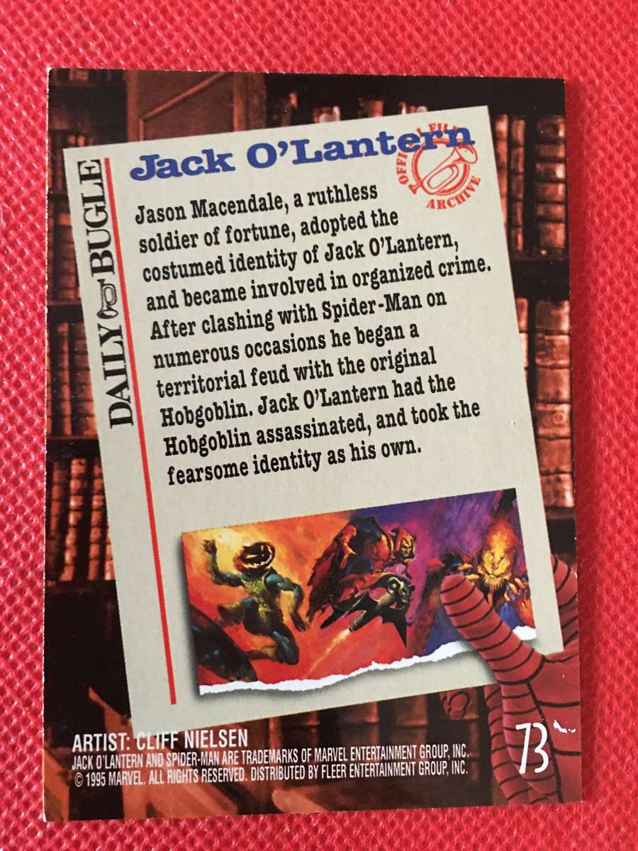 FLEER ULTRA SPIDERMAN  TRADING CARD  -  JACK O LANTERN