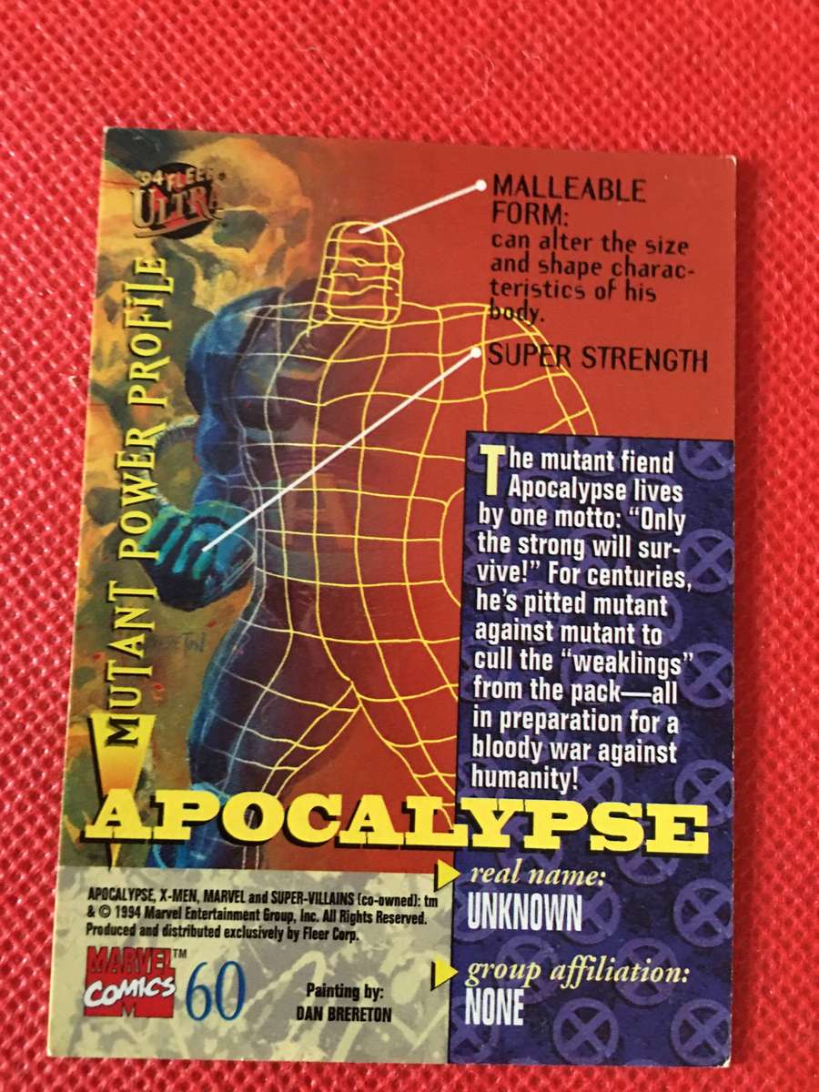 FLEER ULTRA -  X-MEN - TRADING CARD - SUPER-VILLAINS - APOCALYPSE