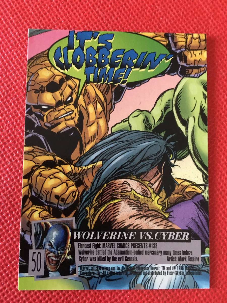 FLEER ULTRA - X-MEN  TRADING CARD  -  WOLVERINE VS CYBER