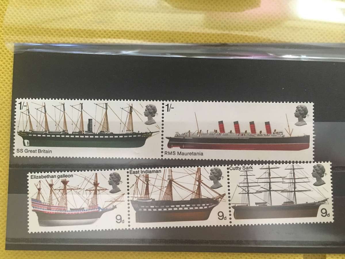GREAT BRITAIN UNUSED BRITISH SHIPS SET OF 5