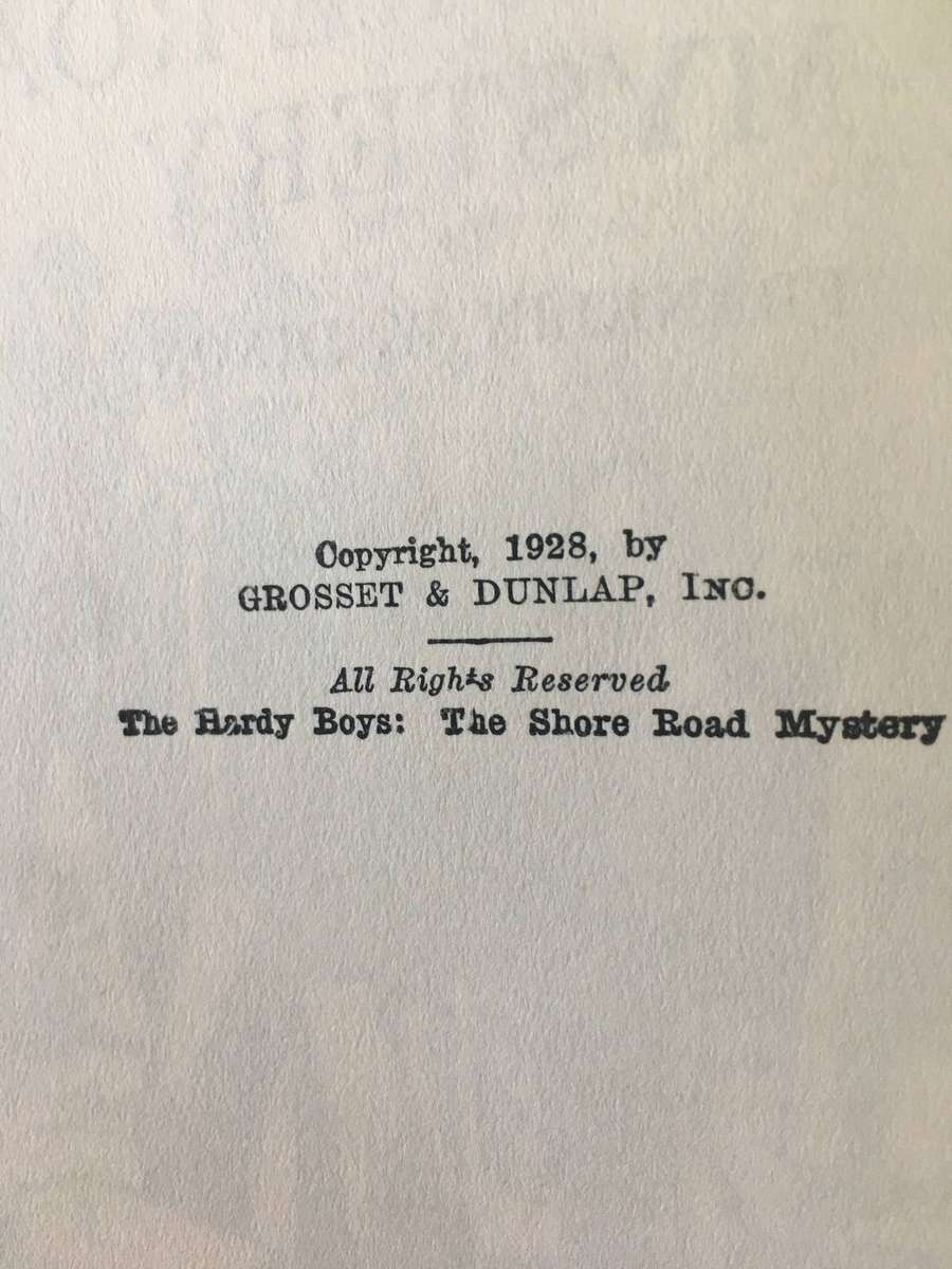 VINTAGE - THE HARDY BOYS - THE SHORE ROAD MYSTERY - 1928
