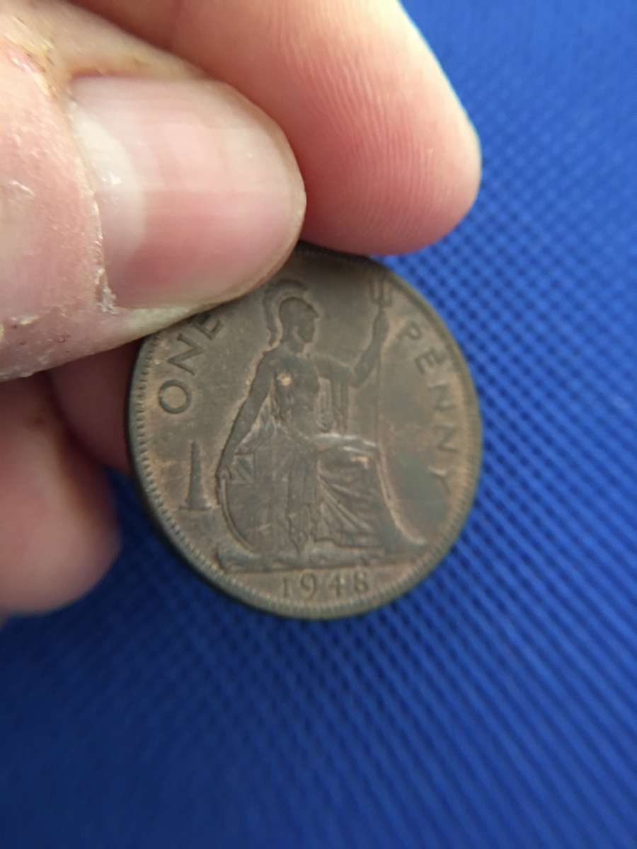 GREAT BRITAIN 1948 PENNY GREAT DETAIL