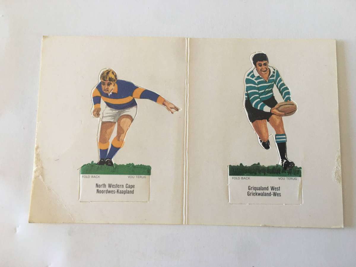 VINTAGE SHELL RUGBY PLAYER 1970 -FOLD OUTS - NORTH WESTERN CAPE & GRIQUALAND WEST