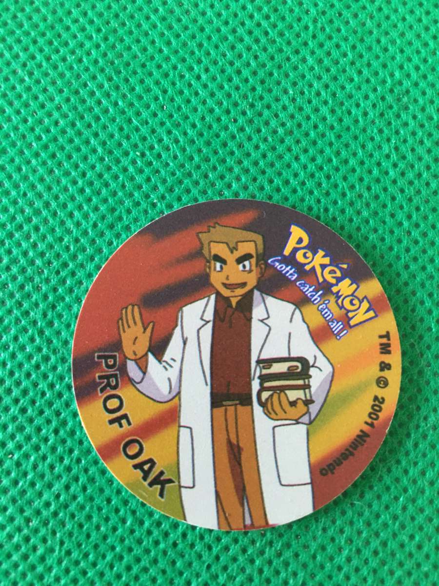POKEMON TAZO RELEASED BY NINTENDO  AROUND THE 2000'S - CHEETOS / LAYS -NO. 8 - PROFESSOR OAK