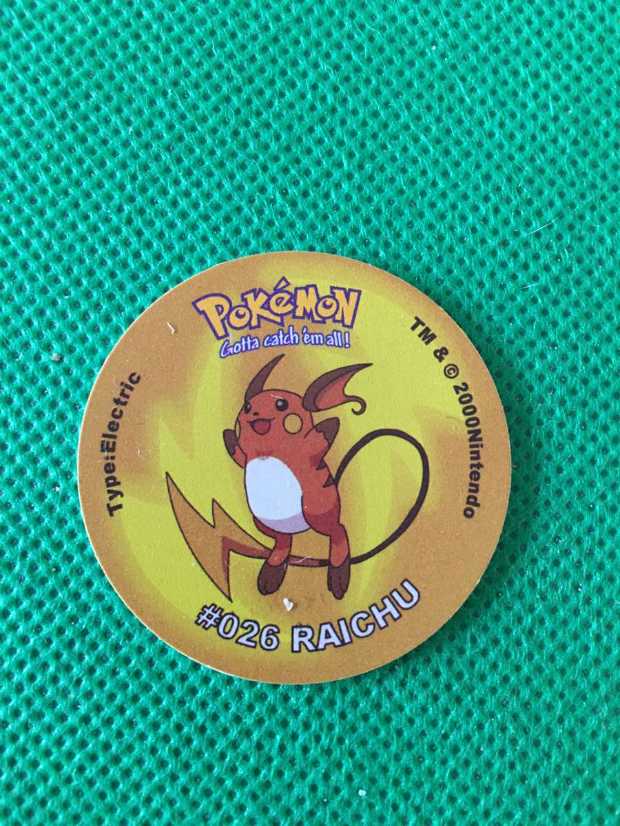POKEMON TAZO RELEASED BY NINTENDO  AROUND THE 2000'S - CHEETOS / LAYS -NO. 26 - RAICHU