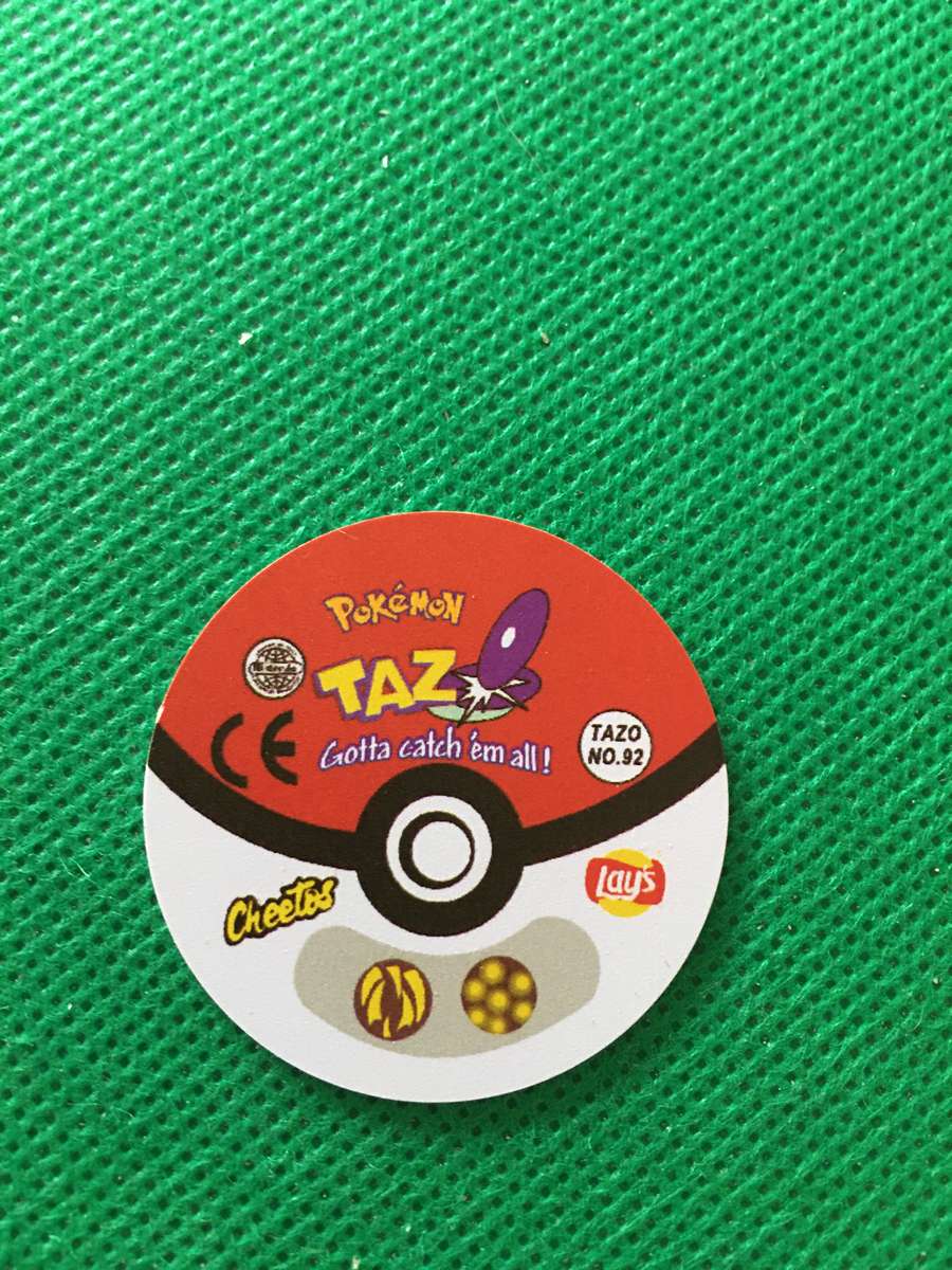 POKEMON TAZO RELEASED BY NINTENDO  AROUND THE 2000'S - CHEETOS / LAYS -NO. 92 - GASTLY