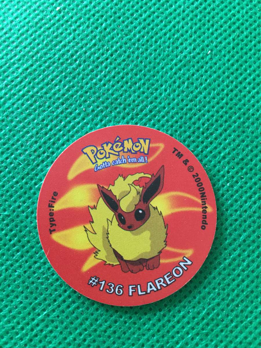 POKEMON TAZO RELEASED BY NINTENDO  AROUND THE 2000'S - CHEETOS / LAYS -NO. 136 - FLAREON