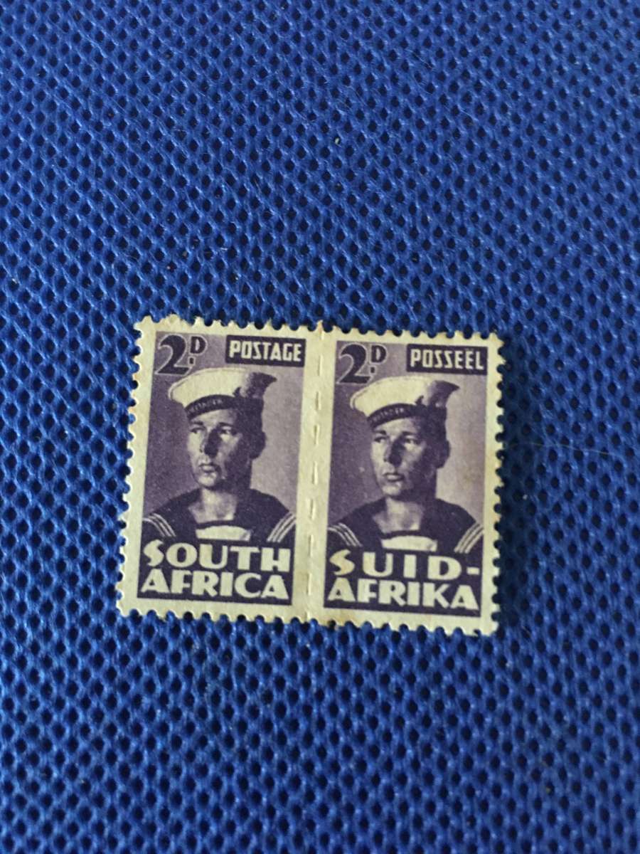 SOUTH AFRICA UNUSED SAILOR STAMPS PAIR 2D