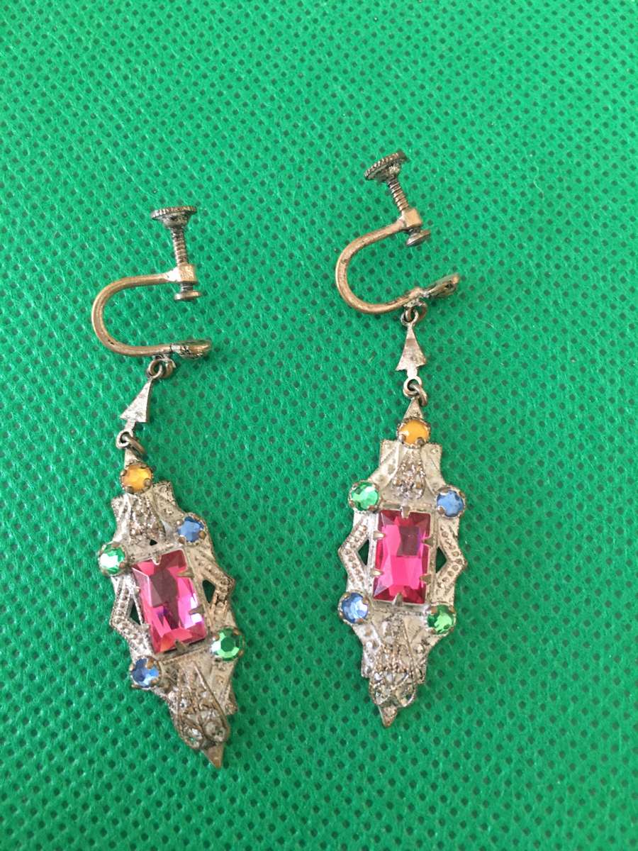 VINTAGE EARRINGS WITH STONES