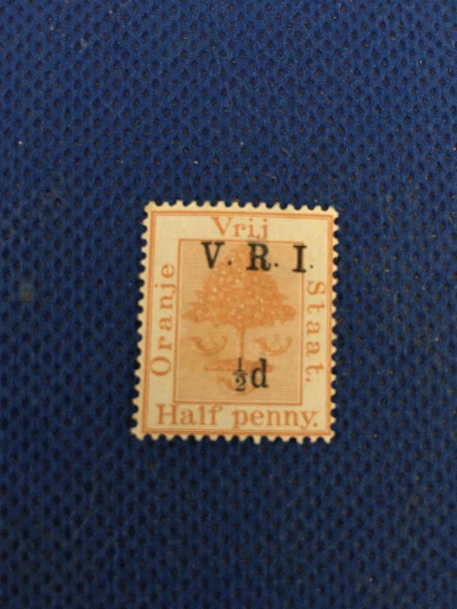 SOUTH AFRICA ORANGE FREE STATE MINT STAMP OVER PRINT  HALF PENNY