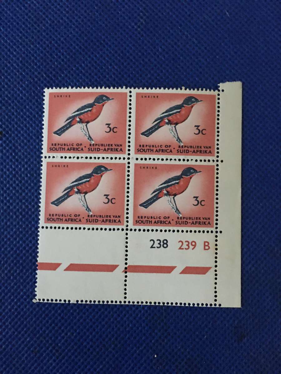 SOUTH AFRICA 3c BIRD STAMPS MINT BLOCK