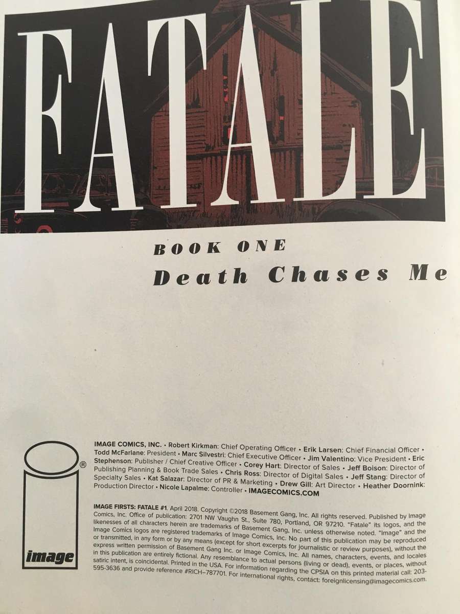 IMAGE COMICS - FATALE - NO. 1  - 2018