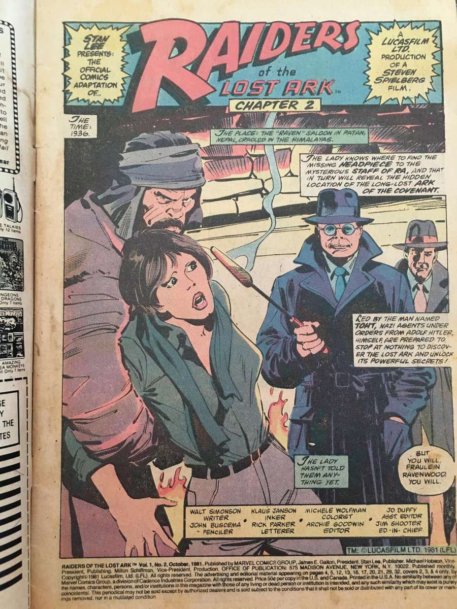 MARVEL COMICS - RAIDERS OF THE LOST ARK - VOL. 1  NO. 2  - 1981