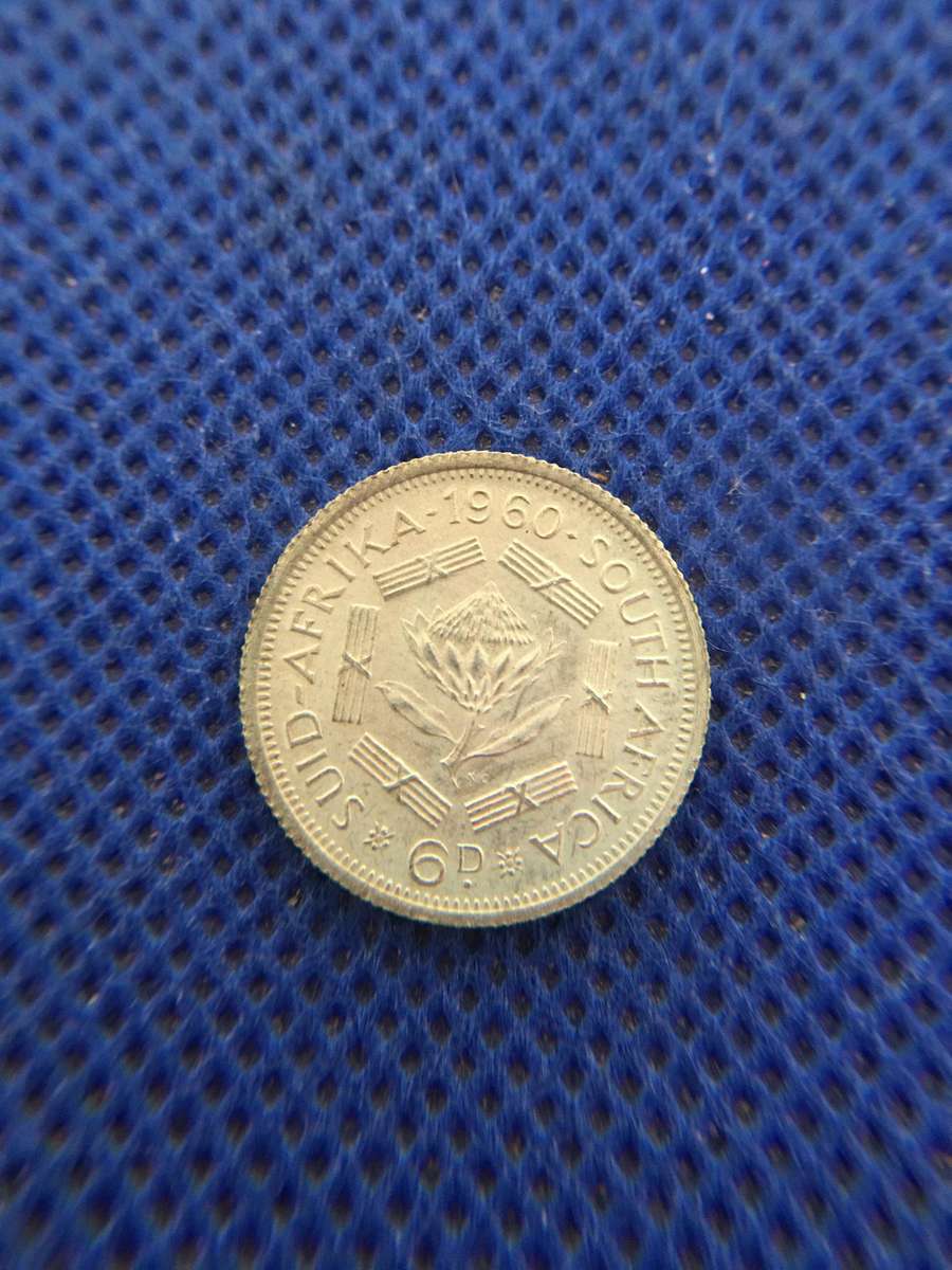 SOUTH AFRICA 1960 6 PENCE COIN