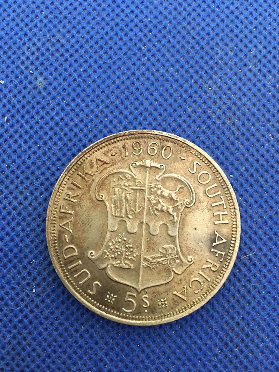 SOUTH AFRICA 5 SHILLINGS  COIN  1960