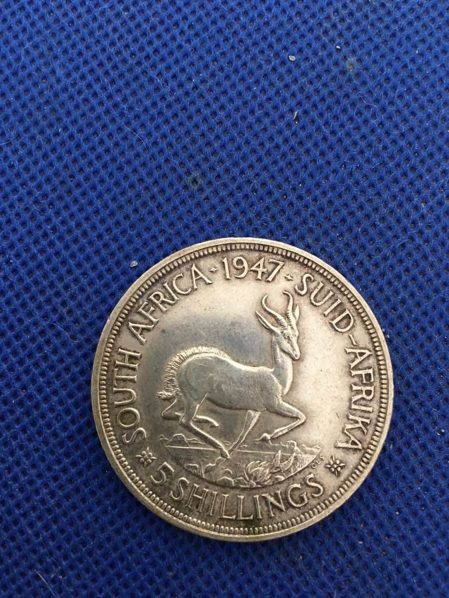 SOUTH AFRICA 5 SHILLINGS COIN 1947 LOVELY CONDITION