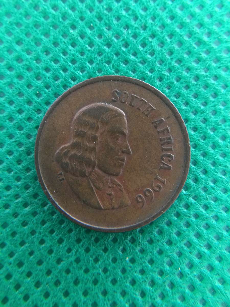 SOUTH AFRICA 1c COIN - 1966 ENGLISH - JAN VAN RIEBEECK