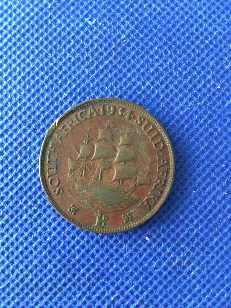 SOUTH AFRICA  1934 1 PENNY COIN