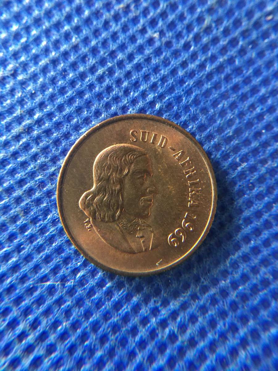 SOUTH AFRICA 1c COIN 1969 JAN VAN RIEBEECK AFRIKAANS