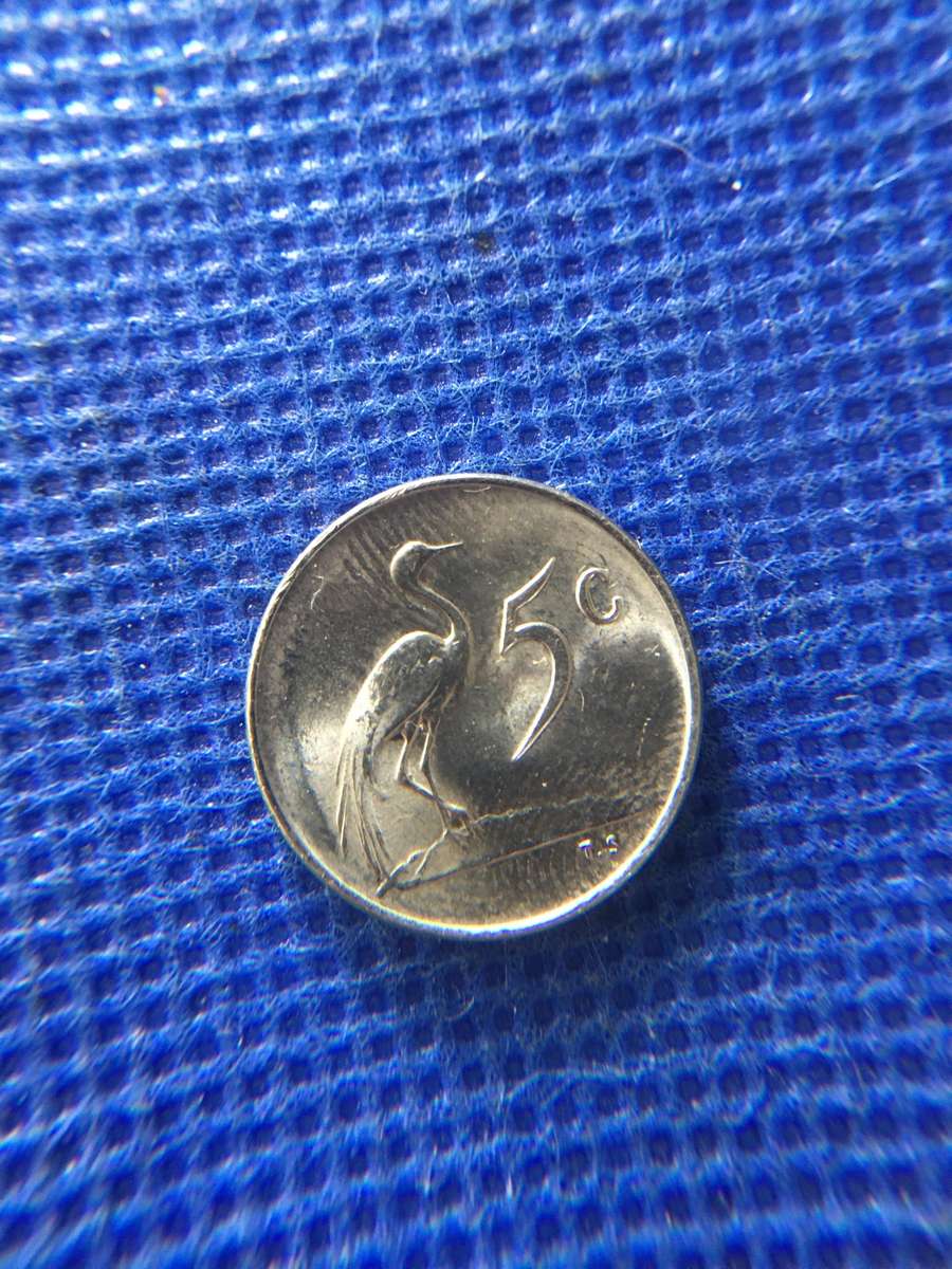 SOUTH AFRICA - 1969 5c COIN ENGLISH