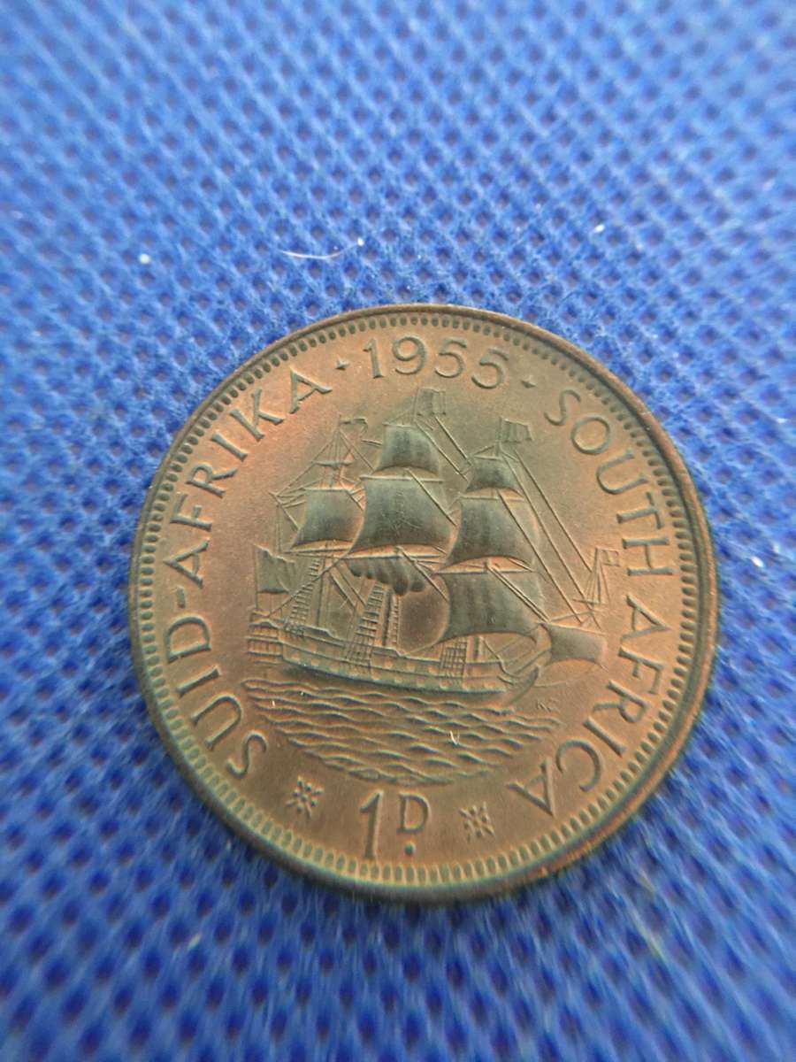 SOUTH AFRICA 1955 1 PENNY COIN