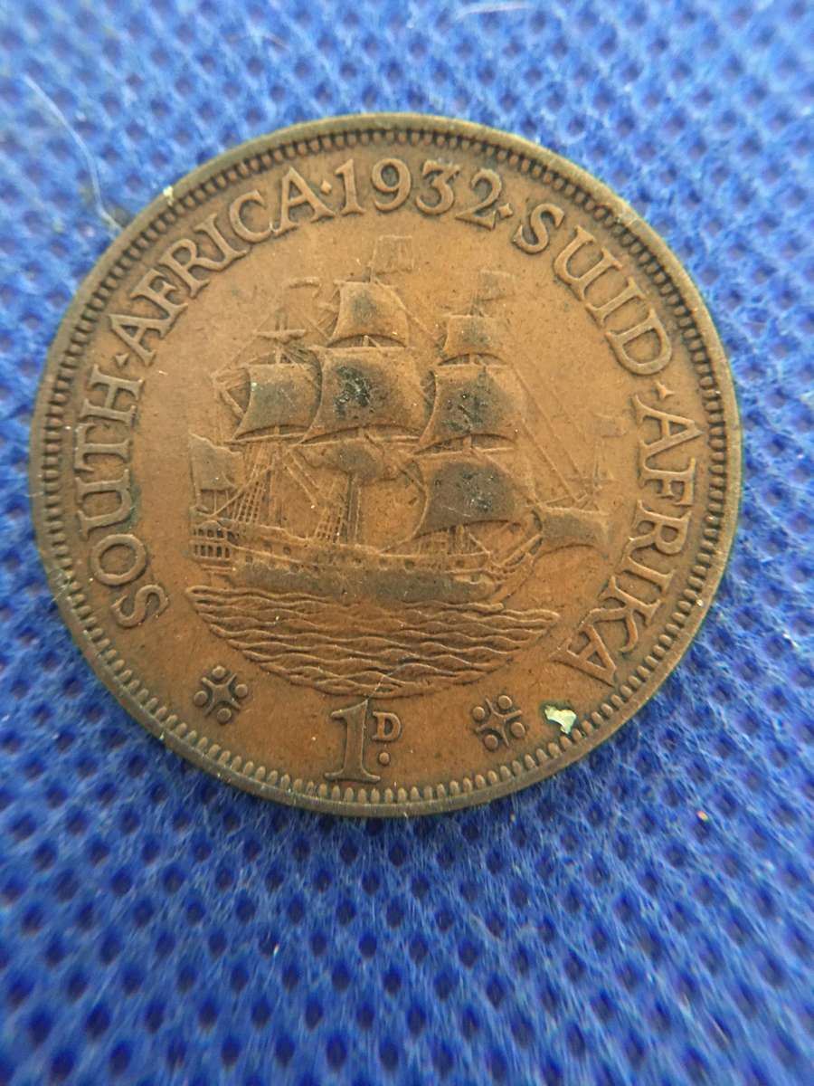 SOUTH AFRICA 1932 1 PENNY COIN