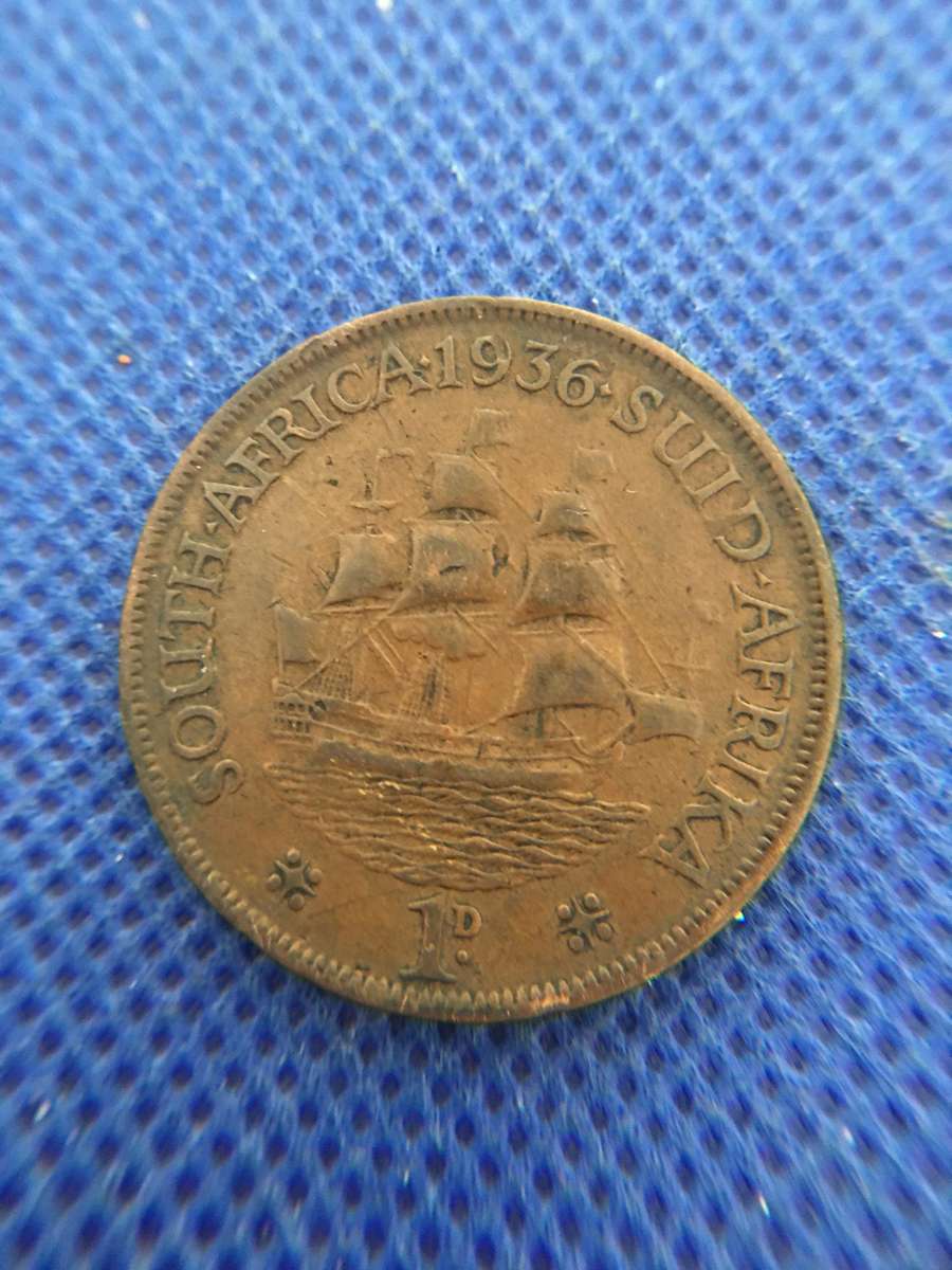 SOUTH AFRICA  1936 1 PENNY COIN