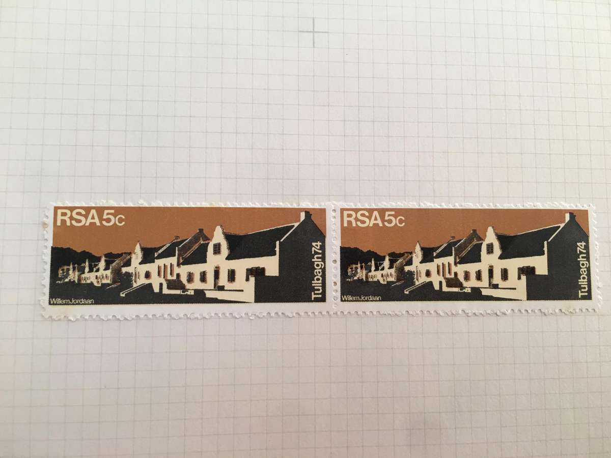SOUTH AFRICA PAIR OF  5c STAMPS TULBAGH