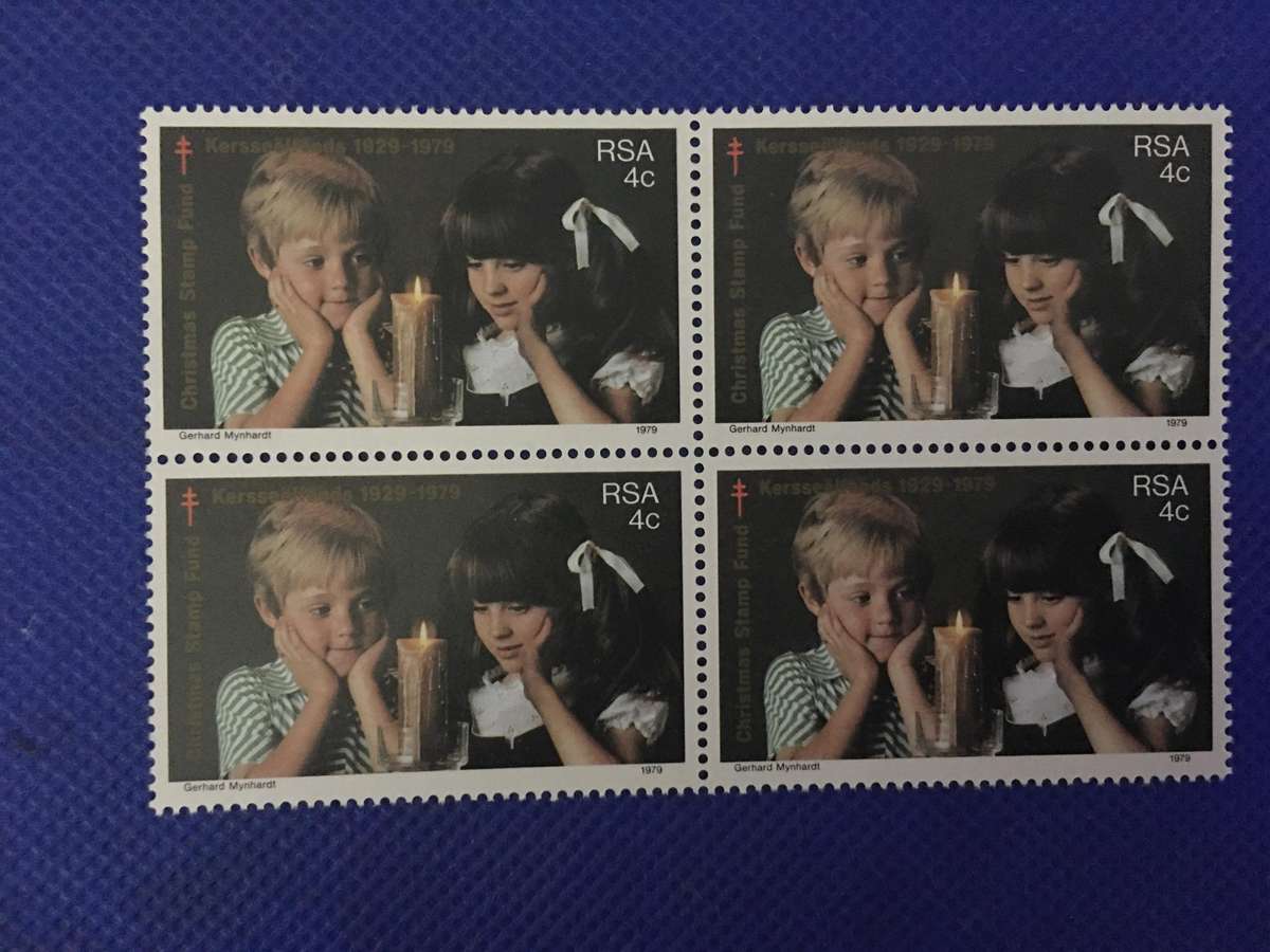 SOUTH AFRICA BLOCK 4c CHRISTMAS FUND STAMPS UNUSED