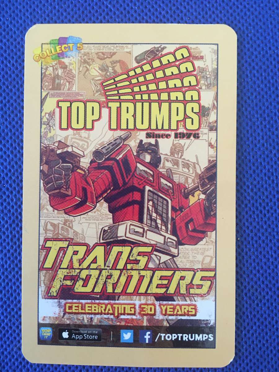 TOP TRUMPS - TRANS FORMERS CELEBRATE 30 YEARS TRADING CARD - BARRAGE