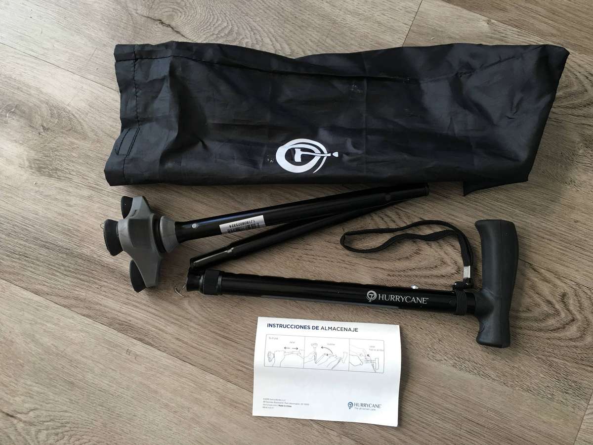 LOVELY HURRYCANE CANE FOLDING CANE METAL IN BAG