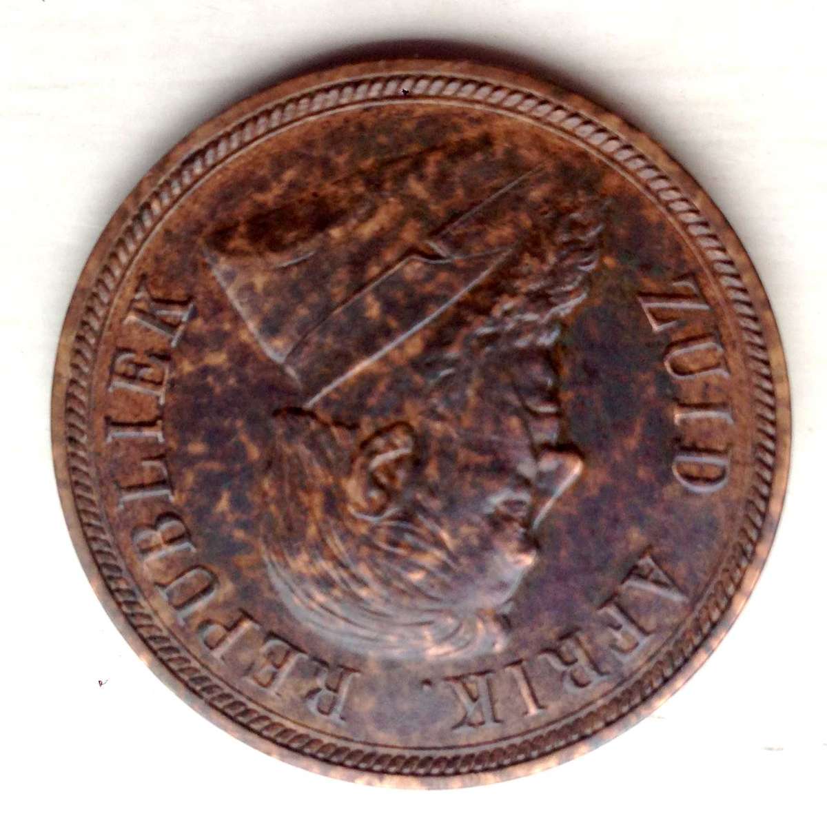1898 South Africa 1 Penny coin good condition