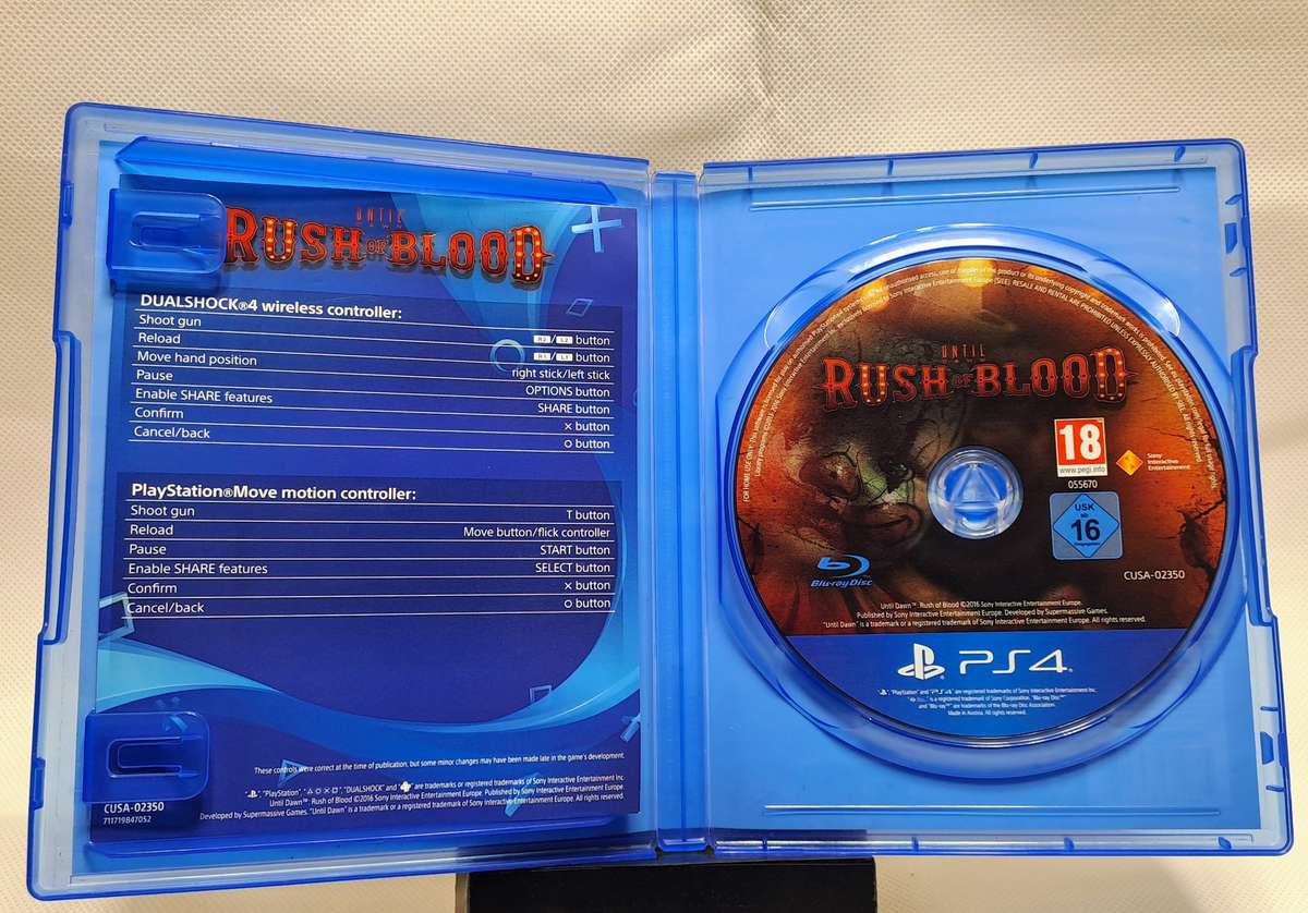 Until Dawn - Rush of Blood - Sony PlayStation PS4 PSVR game (VR only game)