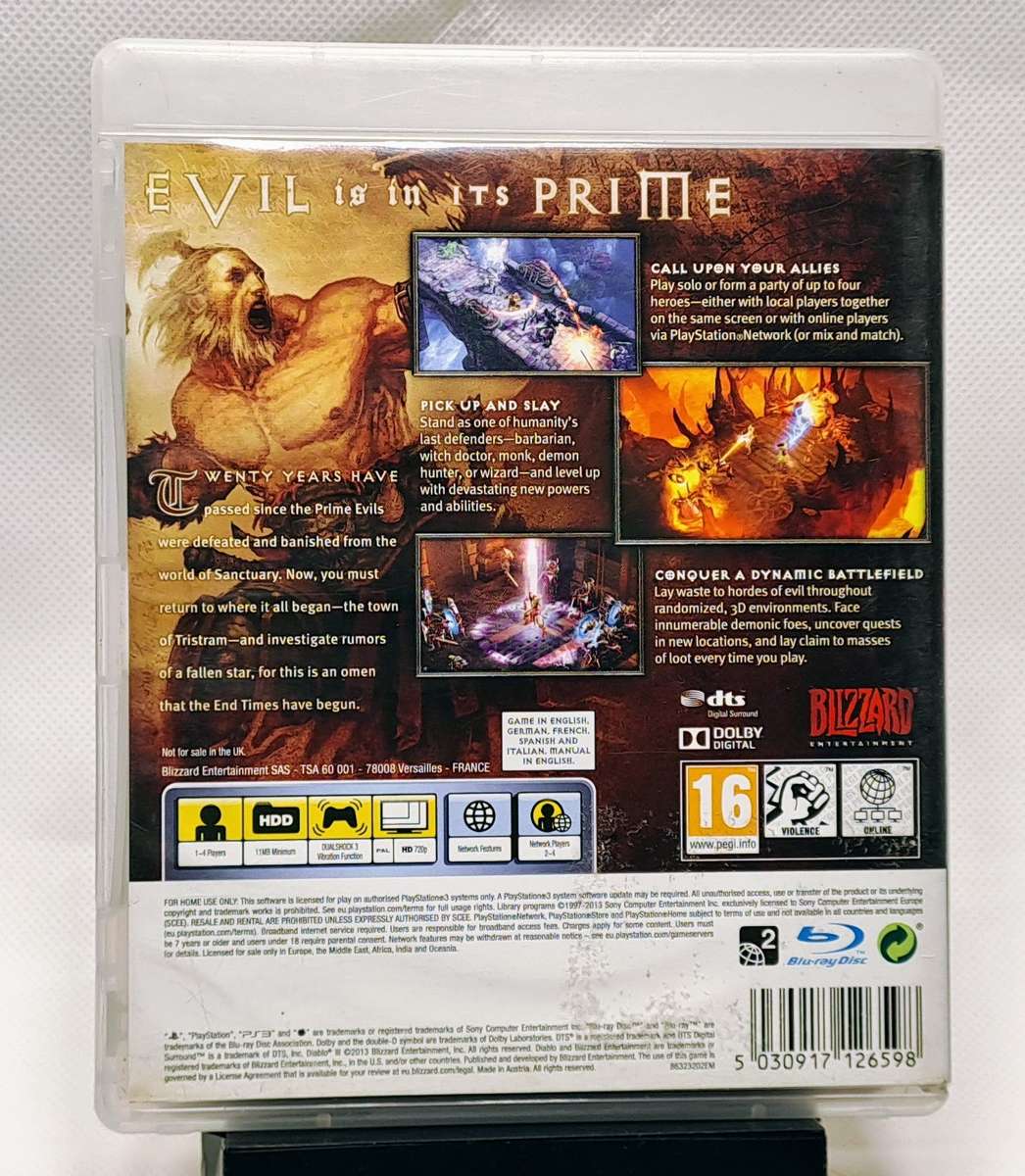 Diablo 3 - Blizzard Entertainment - Sony PlayStation 3 / PS3 game (PAL)
