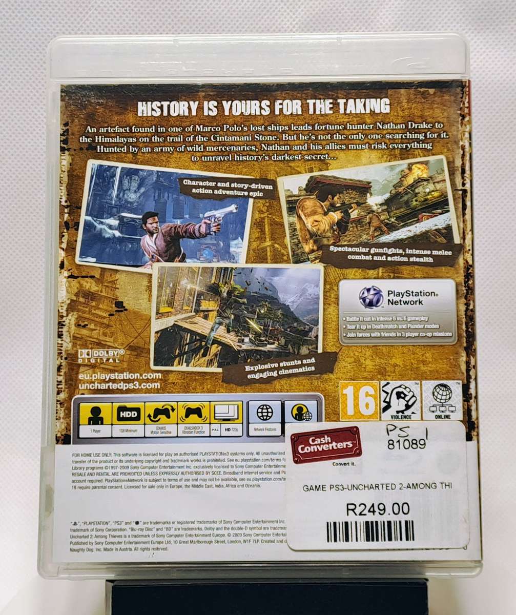 Unchartered 2: Among Thieves - SCE & Naughty Dog - Sony PlayStation 3 / PS3 game (PAL)