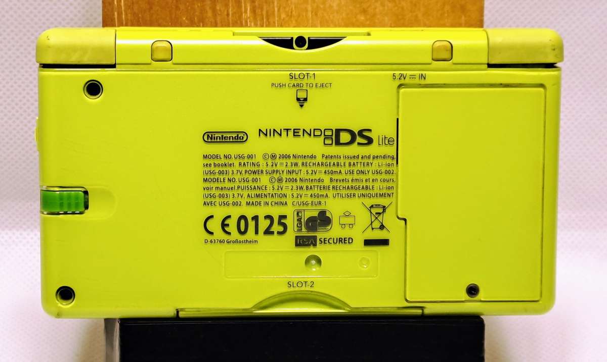 Nintendo DS Lite (Limited Edition Lime Green) handheld console with bundled games