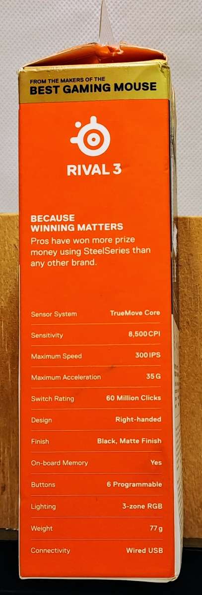 SteelSeries Rival 3 Wired Gaming Mouse (Black, Matte Finish)