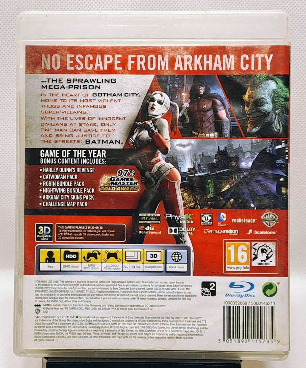 Batman Arkham City GOTY - Sony PlayStation 3 / PS3 Game (Free Shipping)