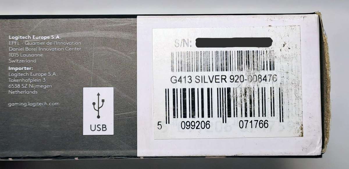 Logitech G413 Mechanical Gaming Keyboard (Silver) (Full-Size, Romer-G Switches)