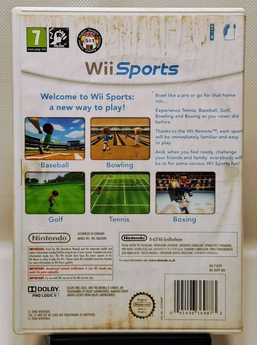 Nintendo Wii (Black) Console - WiiSports HDMI Bundle