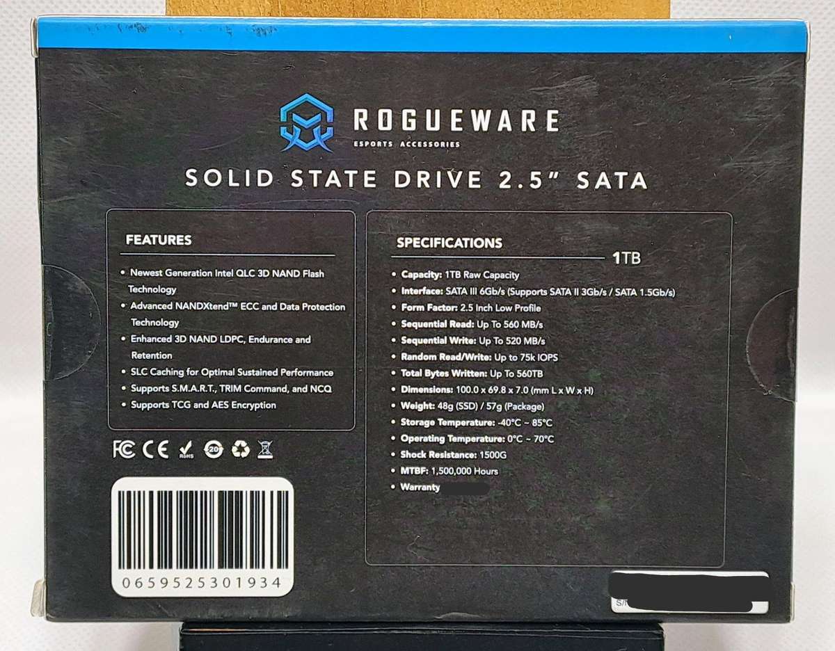 Rogueware NX100S 1TB 2.5" SATA 3D NAND SSD (Solid State Drive) (Sealed)
